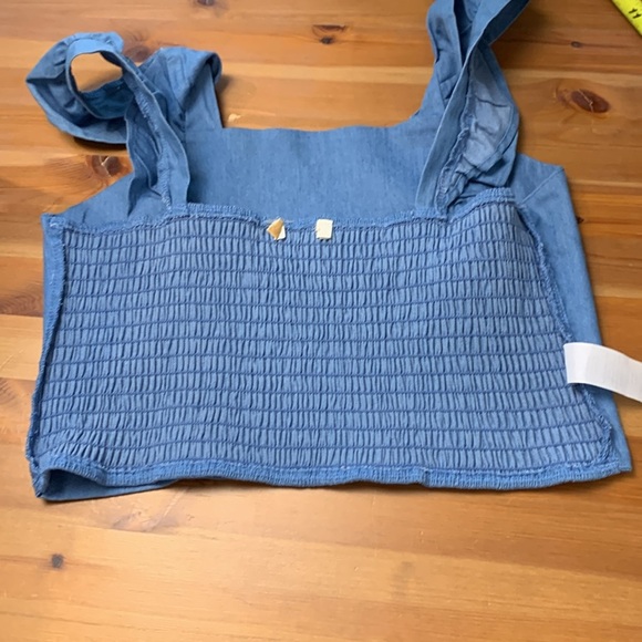 Unbranded blue crop top with stretch, elasticized back, denim look - Picture 9 of 9